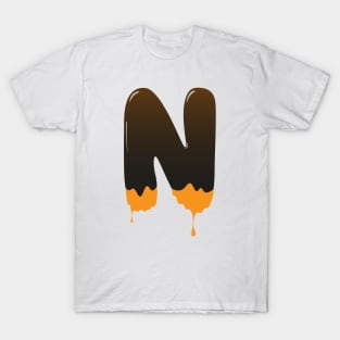 Chocolate Alphabet Letter N T-Shirt